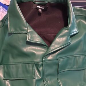 Green Faux Leather Jacket